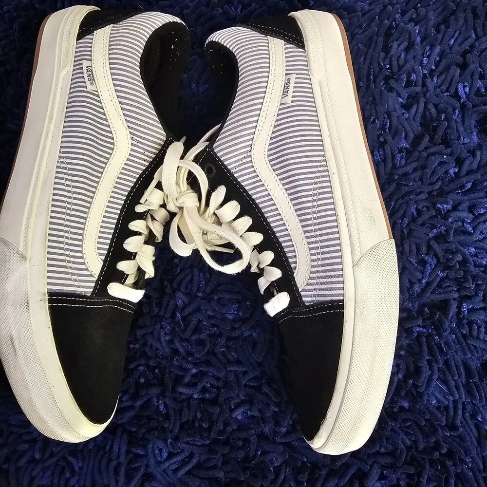 Mens Old Skool BMX  Black/Blue Classic Van's Sneakers Size 11 Skater Preppy S089